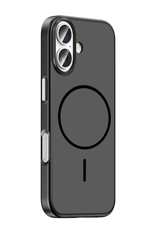 Apple iPhone Uyumlu 17 Kılıf M-safe Şarj Özellikli Zore Lora Pc Kapak - Siyah