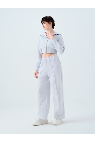 LOFT Straight Fit Kadın Eşofman Altı Gri Melanj