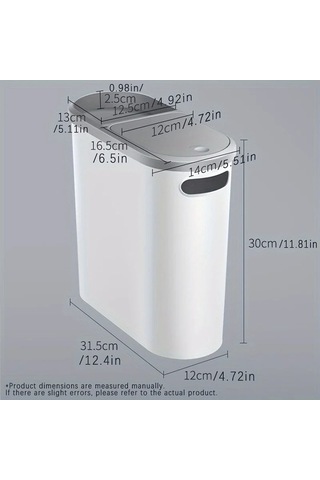 Fastbuy 10l Banyo Çöp Kovası, Modern Beyaz Boşluklu Kova, Kullanışlı Ev Tipi Beyaz