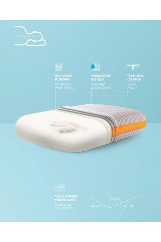 Pafu Visco Karbon İplikli Klasik Ortopedik Yüksek Yastık
