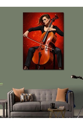 Kanvas Tablo Çello Ve Sanatçı Ruhu 100cmx140cm