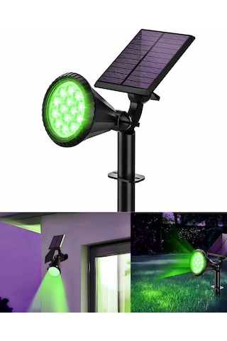 Forlife Yeşil 18 Led Spot Güneş Enerjili Bahçe Aydınlatma Lambası, Fotoselli, Spike Aplik, 18w Su Ge Sku: Smg8690010006288 Açık Lacivert