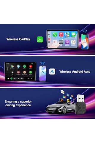 Carplay/android Otomatik Usb Mini Ultra Kablosuz Adaptörü Carplay İçin Fabrika Kablolu Ve Android Otomatik Kablol