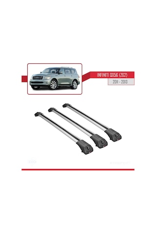 Infiniti Qx56 Z62 2011-2013 Arası İle Uyumlu Ace-1 Ara Atkı Tavan Barı Gri 3 Adet Bar