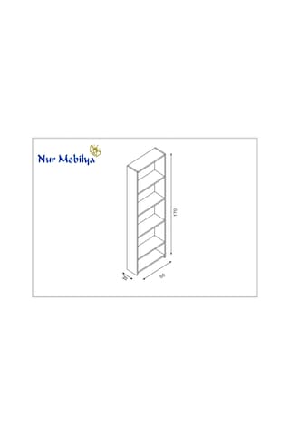 Nurmobilya Nur Mobilya Melissa 5 Raflı Kitaplık Beyaz