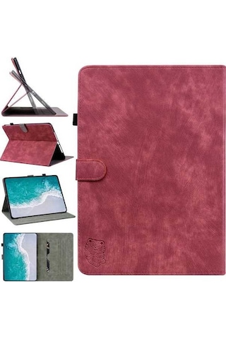Novahub Xiaomi Redmi Pad Se 11'' Lüks Deri Kılıf - Kırmızı, Koruma Ve Şıklıkta Birleşim