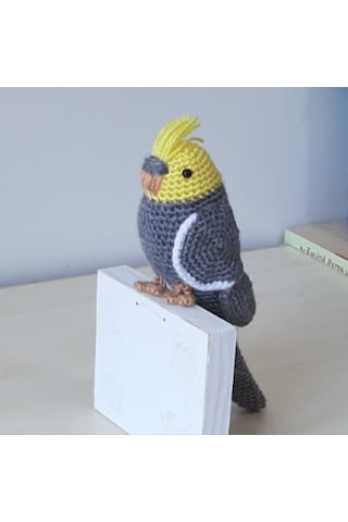 Amigurumi Kuş Muhabbet Kuşu Gri