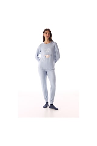 Penti Açık Mavi Magic Soft Termal Etkili Uzun Kollu Pijama Takımı Pnb9v8ym25sk-bl23 Açık Mavi