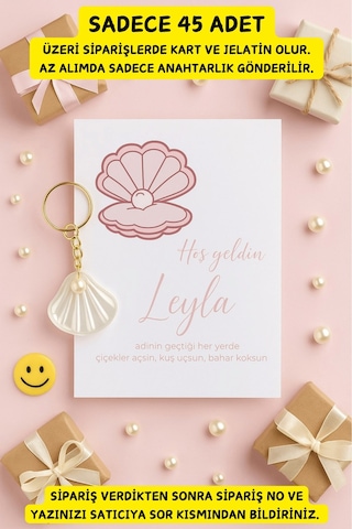 15 Adet İstiridye Anahtarlık - Yenidoğan - Diş Buğdayı - Hoşgeldin Bebek - 6 Ay Kına Hediyesi Çok Renkli