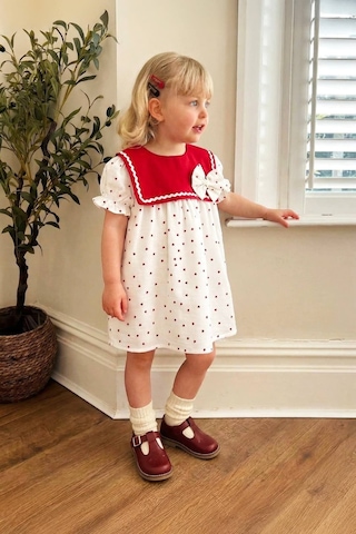 Poala Kids Puantiyeli Muslin Elbise Çok Renkli