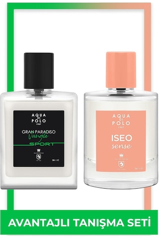 Aqua Di Polo 1987 Iseo Sense Kadın Parfüm EDP 50 ML + Gran Paradiso Jungle Sport Erkek Parfüm EDP 50 ML