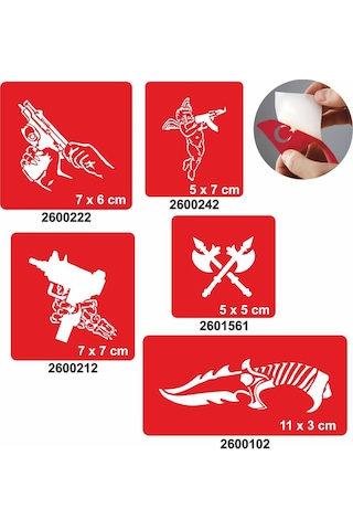 Silah Çeşitleri Dövme Şablonu Kına Deseni