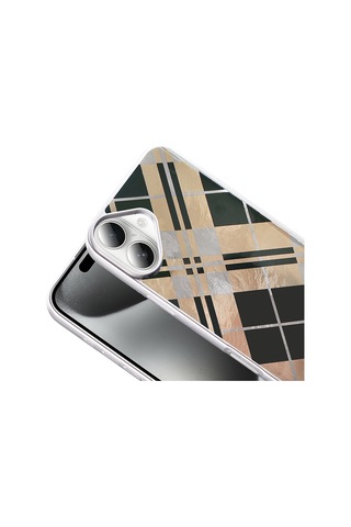 Apple, Uyumlu iPhone 16 Kılıf Desenli Zore Mep Kapak Gri Leopar