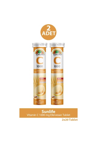 Sunlife Vitamin C 1000 Mg 20 Efervesan Tablet 2 Adet