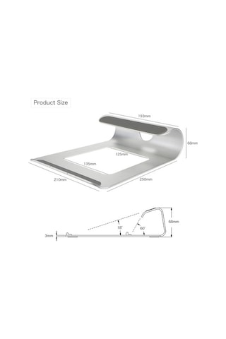 Pazly Ergonomik Alüminyum Bilgisayar Standı, Dizüstü Bilgisayar Tutucu, Soğutucu Bra Stand
