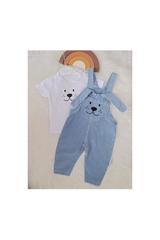 Baby Buu Kulak Detaylı Erkek Bebek Yazlık Bayramlık Salopet Bahçıvan Tulum Takımı 6-9ay, 9-12ay, 12-18ay, 18-24ay Beyaz Beyaz