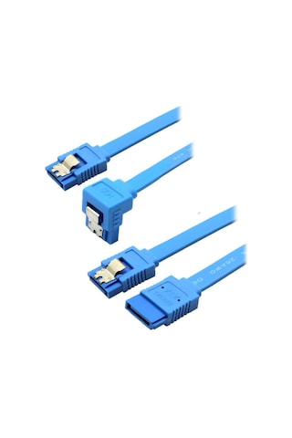 Koodmax Sata 3.0 Data Kablosu Mavi - Sata 3.0 L Tipi Veri Kablo - 2 Adet - 41.5 Cm