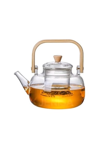 Ayrex Ahşap Saplı Cam Filtreli Demlik 1000 Ml - Isıya Dayanıklı Cam Bitki Çayı Demlik Diğer