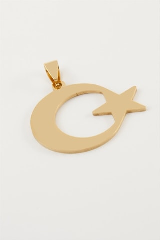 Ay Yıldız Çelik Kolye Ucu 2,5 Cm Gümüş