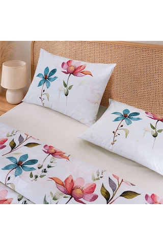 Iris %100 Pamuk Çift Kişilik Pike Takımı Beyaz