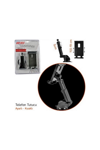 Carub Ipad-Telefon Tutucu Vantuzlu Ayarlı Kızaklı