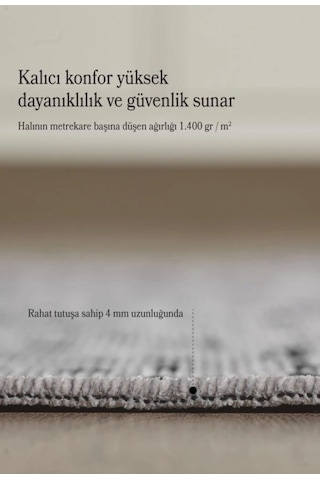 Bohem Tarz Geometrik Desenli Pamuk Taban Gri Renk Şönil Kilim