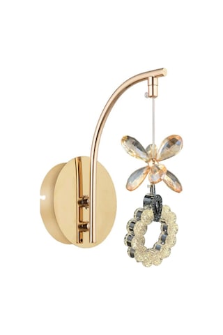 Şanled Halka Işlemeli Sarkıt Lüks Kristal Aplik 8w Gold Altın