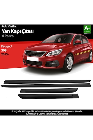 S-dizayn Peugeot 308 Abs Plastik Yan Kapı Koruma Çıtası 2015 Üzeri A+ Kalite