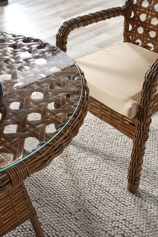 Evdemo Ayaz 4 Kişilik Rattan Bahçe Balkon Mutfak Masa Takımı Kahve Kahverengi