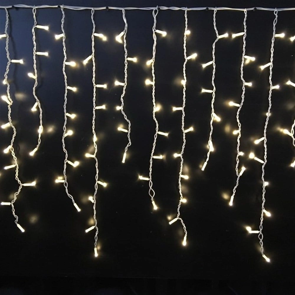 Saçak Led Gün Işığı Beyaz Parıltılı Dış Mekan Ip65 2mt X 1mt Eklenebilir Beyaz Kablolu Yılbaşı Led Işık 220v Günışığı