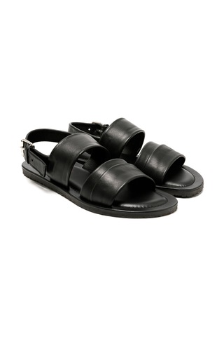 The Sandals Factory Black Sandalet Erkek M7718 The Sandals Factory Leather Upper Sandals Black