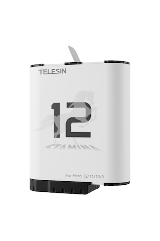 Ranyeek Telesın 1720mah Düşük Sıcaklıkta Çalışır Spor Kamera Bataryası, Gopro Hero 12/11/10/9 Uyumlu, Hızlı Şarjlı, Tekli Paket Beyaz