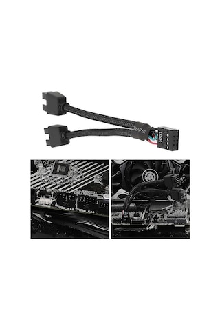 Anakart Usb 9pin Arayüz Başlığı Ayırıcı 1'den 2'ye Uzatma Kablosu Adaptörü