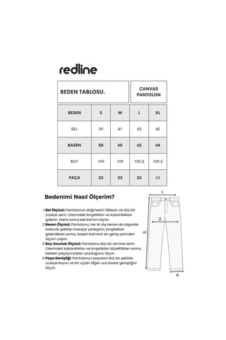 Redline Canvas Pamuk Baggy Pantolon Siyah