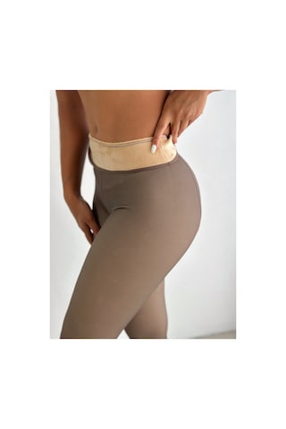 Gugus Trend Kışlık Termal Sıcak Tutan Içlik Dışı Siyah Içi Ten Rengi Polarli Unisex Tayt Içi Polar Corap Füme