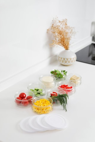 8'li Premium Kahvaltılık Seti 410 Cc Beyaz Plastik Kapaklı, Cam Saklama Kabı, Hava Geçirmez Beyaz