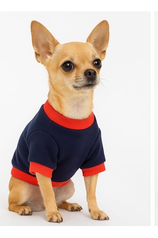 Köpek Kıyafeti Pamuklu Sweatshirt Küçük Irk Köpek Kıyafetleri Lacivert