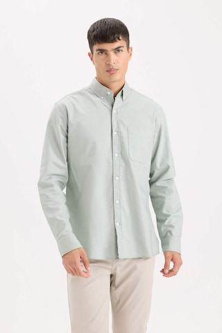 DeFacto %100 Pamuk Regular Fit Polo Yaka Oxford Basic Düz Uzun Kollu Gömlek A8028AX25SPGN1128