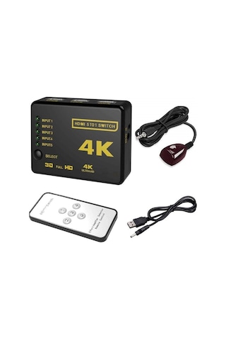 Alfais 4775 Kumandalı 4K Ultra HD Destekli 5 Port Çoklayıcı Switch