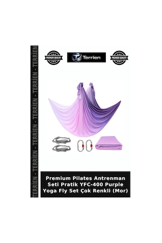 Premium Pilates Antrenman Seti Pratik Yfc-400 Purple Yoga Fly Set Çok Renkli Mor