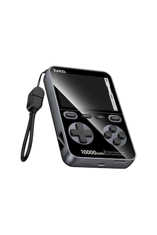 Hoco. Q47 Shine 10.000 Mah Pd 20w Dahili Retro Oyun Konsollu Powerbank - Siyah Siyah