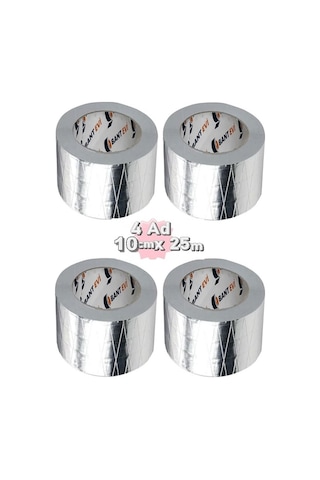 Bantevi Takviyeli Alüminyum Folyo Bant 10 CM x 25 M 4 Adet