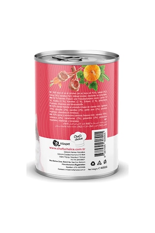 Chef's Choice Pumpkin Pate Lamb Kuzulu Balkabaklı Tahılsız Yetişkin Kedi Konservesi 24 x 400 G