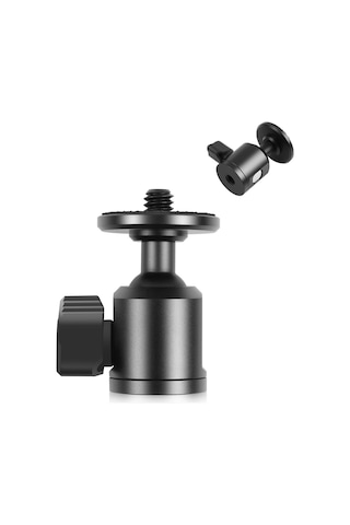 Sones Puluz 1/4 İnç İç Vida Metal Tripod Topuz Başlı Adaptör Düğme Kilidi Siyah