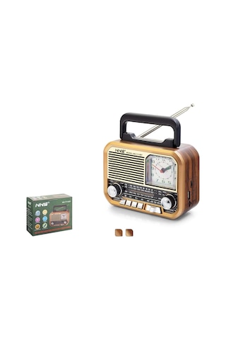 Hadron Nns Ns7113bt Bluetooth Nostaljik Fm Radyo Tws Usb Tf Analog Saatli Taşınabilir Hoparlör