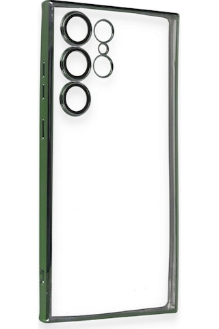 Samsung Galaxy Uyumlu S23 Ultra Kılıf Razer Lensli Silikon - Yeşil