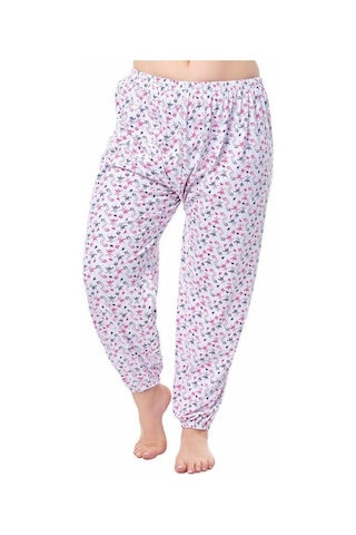 6 Adet Bayan Tek Alt Pijama Çiçek Desenli Yazlık Battal Boy-Karışık Renk-4Xl Çok Renkli