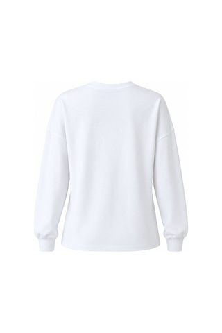Laluvia Beyaz Taş İşlemeli Sweatshirt - 261010 Siyah