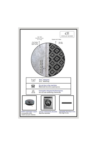 Chilai Home Barley Black 3'lü Set Banyo Halısı Djt Renkli