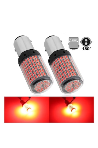2 Adet 144 Led Kırmızı Renk 1016 Çift Duy Stop Ampulü